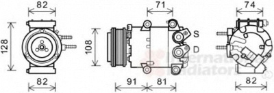 VAN WEZEL 1800k570 -  Компрессор, кондиционер